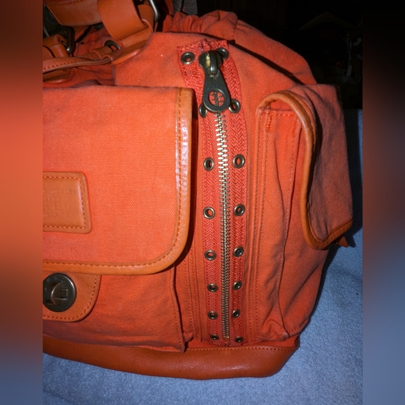 Marc by Marc Jacobs orange large drawstring backpack. - Picture 6 of 14